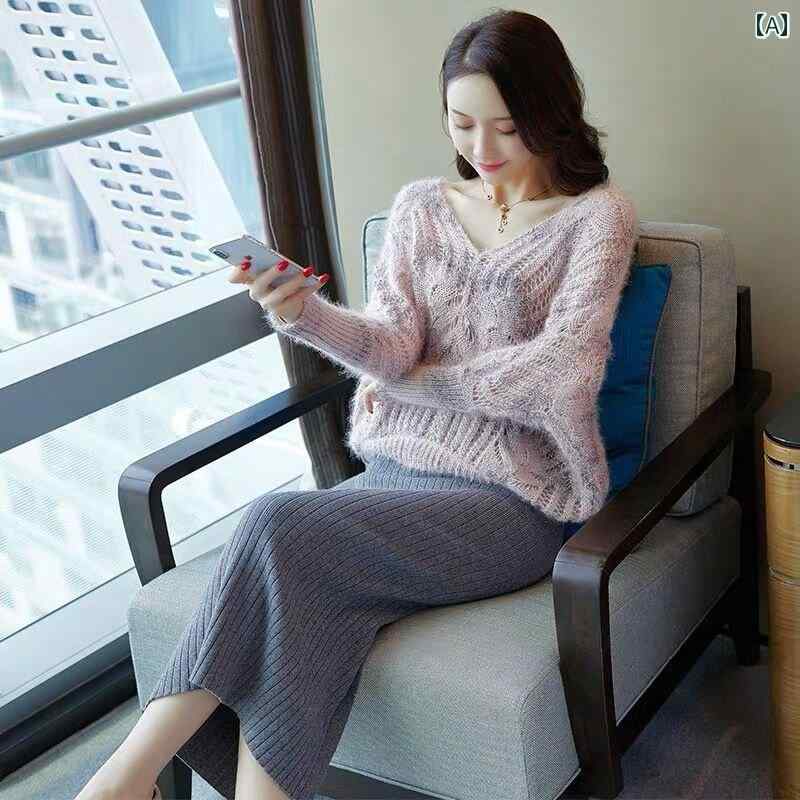 レディース ファッション 春夏 秋冬 かわいい オシャレ 韓国 モヘア グリッター セーター フィット アウターウェア ニット トップス|YKC8