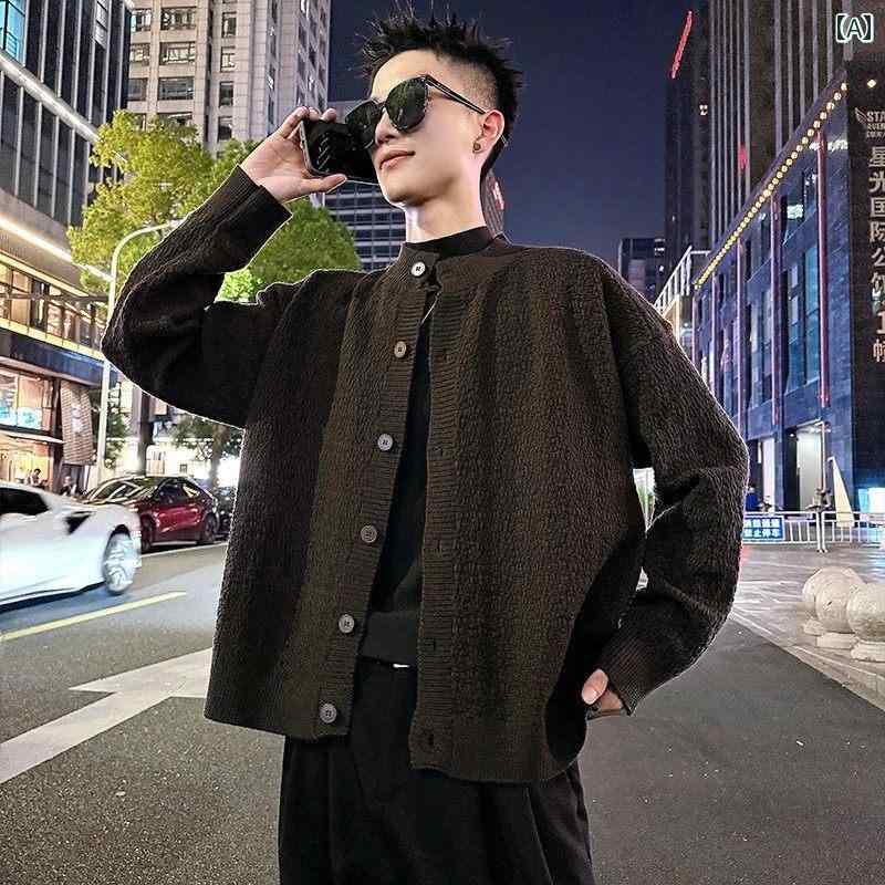 メンズ 流行り物 春夏 秋冬 かっこいい オシャレ モテ 成人男性用 成人男性服  服 韓国 分かりやすい 成年者 質編み物 上衣 生あたたかい 心地好い 御前上等 心地好い ジレー 厚地の外套 メンズファッション-その他