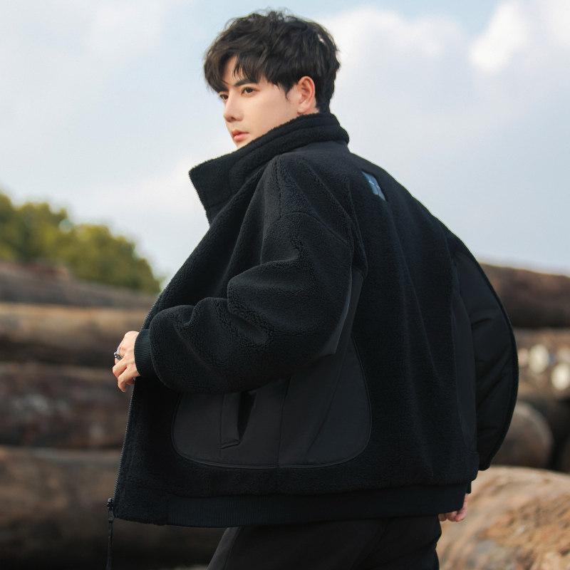 メンズ ファッション 春夏 秋冬 かっこいい オシャレ モテ 男性用 紳士服 服 韓国 シンプル 大人 フリースジャケット 厚手 リバーシブル レザー ファー製