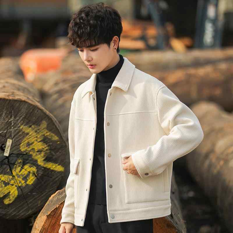 メンズ ファッション 春夏 秋冬 かっこいい オシャレ モテ 男性用 紳士服 服 韓国 シンプル 大人 コーデュロイジャケット ショート 丈 カジュアル スタイリッシュトップス