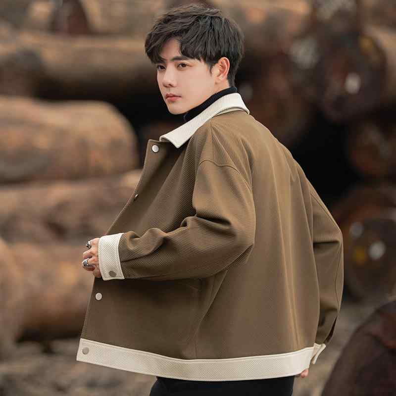 メンズ ファッション 春夏 秋冬 かっこいい オシャレ モテ 男性用 紳士服 服 韓国 シンプル 大人 ジャケット カジュアル ハイエンド カラー ブロック 大人 スタイリッシュ ウェア