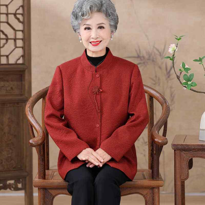 厚地の外套 レディース 秋冬 赤 ポリエステル 唐装 華燭の典 礼服 飛び切り感 馬鹿でかい大きさ ゆったり レトロ