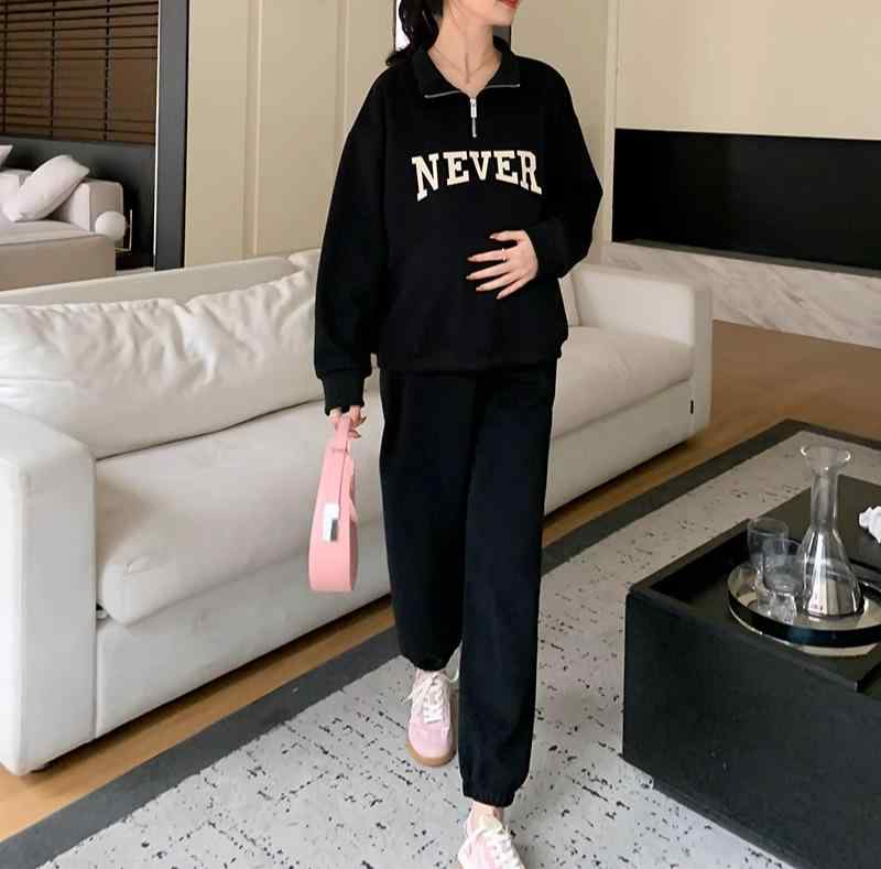 レディース ファッション 春秋 かわいい おしゃれ マタニティ 妊娠中 ベビー 赤ちゃん スポーツ パンツ 上下 セット シンプル カジュアル トレーナー トップス