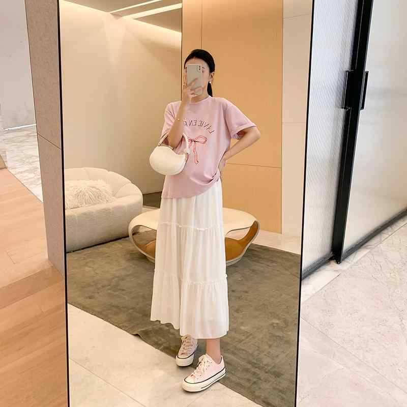 レディース ファッション 春夏 かわいい おしゃれ マタニティ 妊娠中 ベビー 赤ちゃん スカート プリーツ ロング シンプル