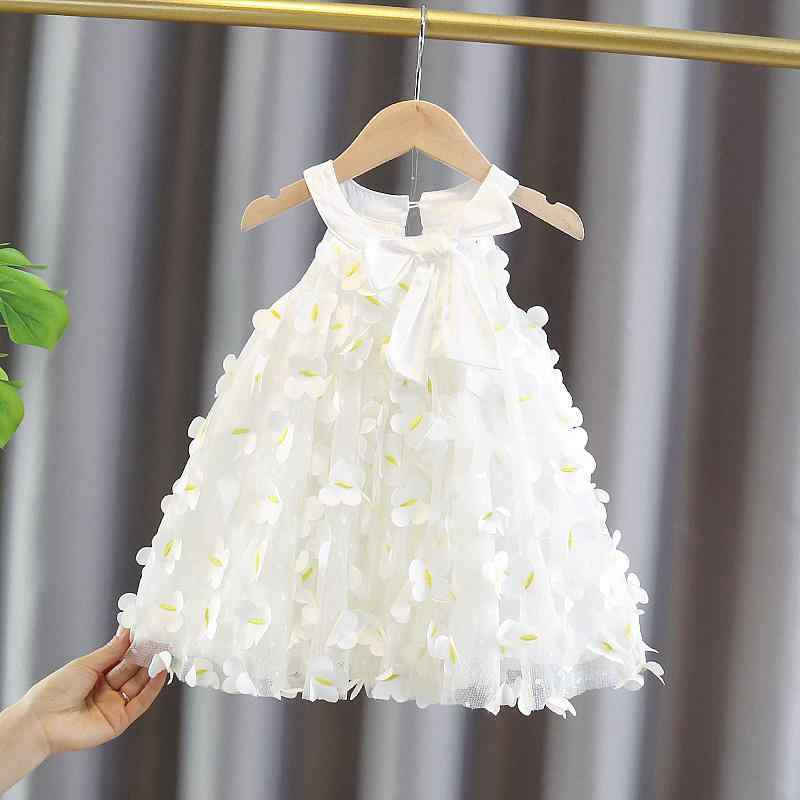 キッズ ファッション 女の子 かわいい おしゃれ 韓国 子供服 プリンセス 発表会 結婚式 高級 サマー ドレス 立体 リボン スカート 赤ちゃん ワンピース 夏 花 蝶 ノースリーブ｜YKC8