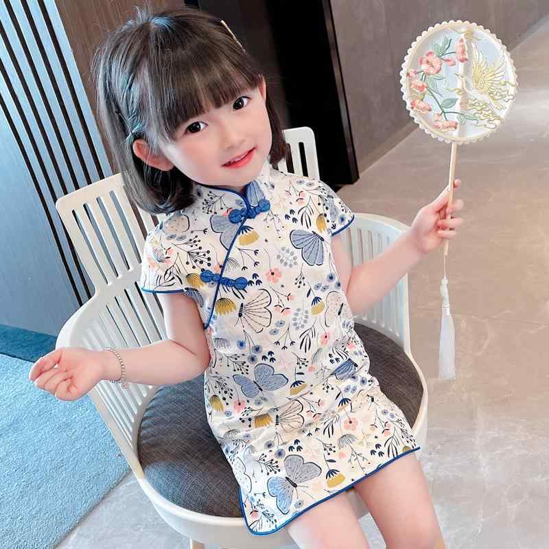 キッズ ファッション 女の子 かわいい おしゃれ 韓国 子供服 プリンセス 発表会 高級 春夏 チャイナ ドレス 中華 レトロ 花柄 フリル