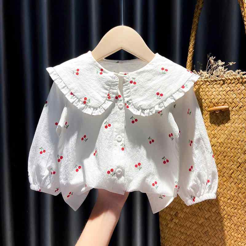 キッズ ファッション 女の子 かわいい おしゃれ 韓国 子供服 プリンセス 発表会 高級 シャツ 春秋 トップス さくらんぼ イチゴ うさぎ 花柄 クマ フリル 虹 イラスト