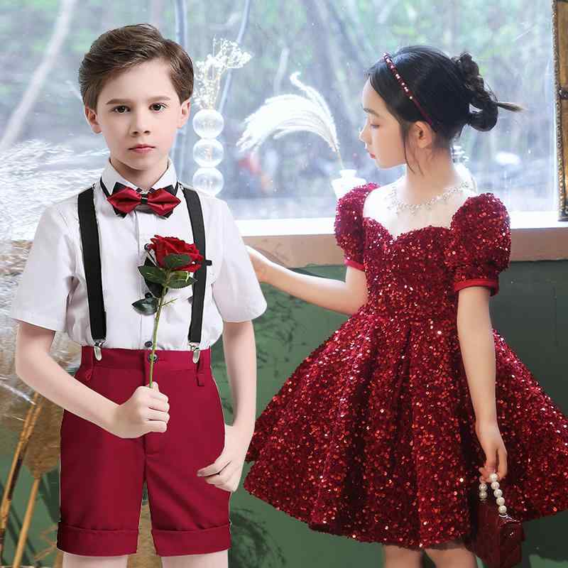 キッズ ファッション 女の子 男の子 かわいい おしゃれ かっこいい 韓国 子供服 プリンセス 発表会 結婚式 高級 衣装 セット 靴下 ティアラ シャツ 蝶ネクタイ パンツ ワンピース ドレス スカート ワンピース キラキラ 花 半袖 スーツ｜YKC8 30,219円