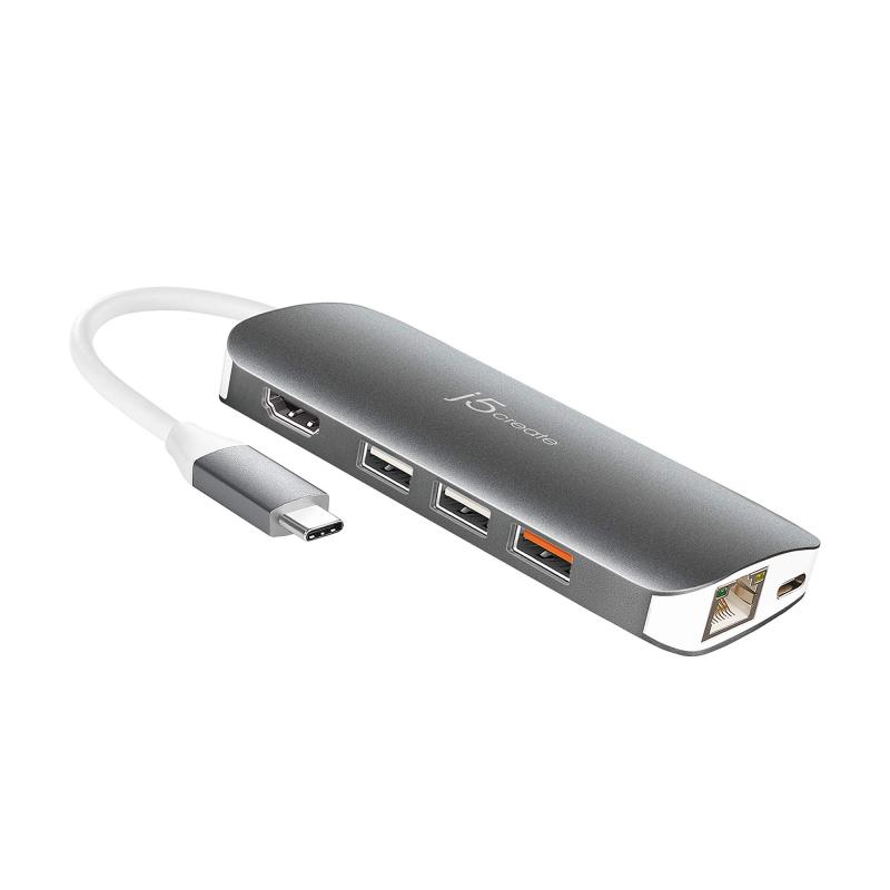 j5 create JCD384 USB Type-C 10-in-1 マルチアダプタ Power Delivery対応画像