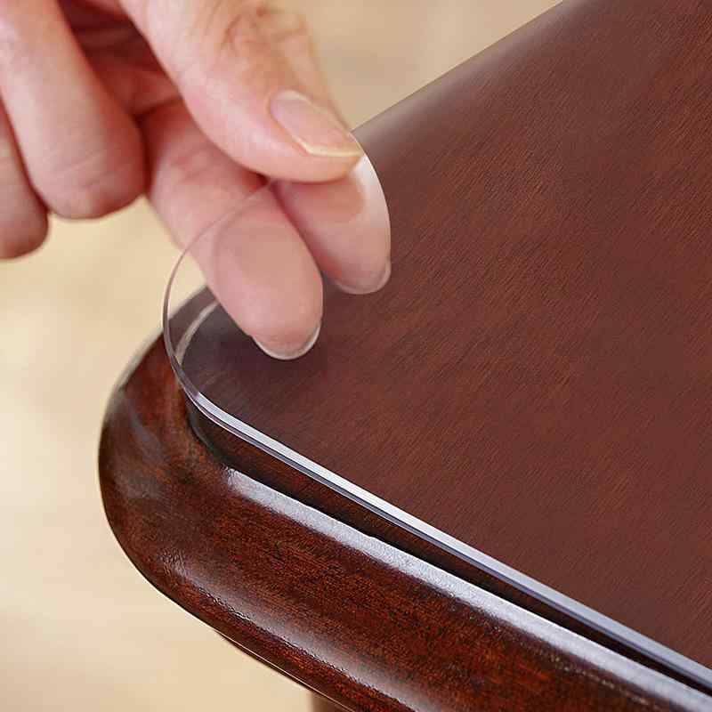 テーブルクロス PVC テーブルマット 防水 防油 耐熱 傷防止 透明 軟質ガラス テレビ台 ちゃぶ台 家庭用 円角 磨き上げ 1.5mm 2.0mm 3.0mm 厚手 磨りガラス 長方形 カスタマイズ可能 400*600mm 600*1000mm 60
