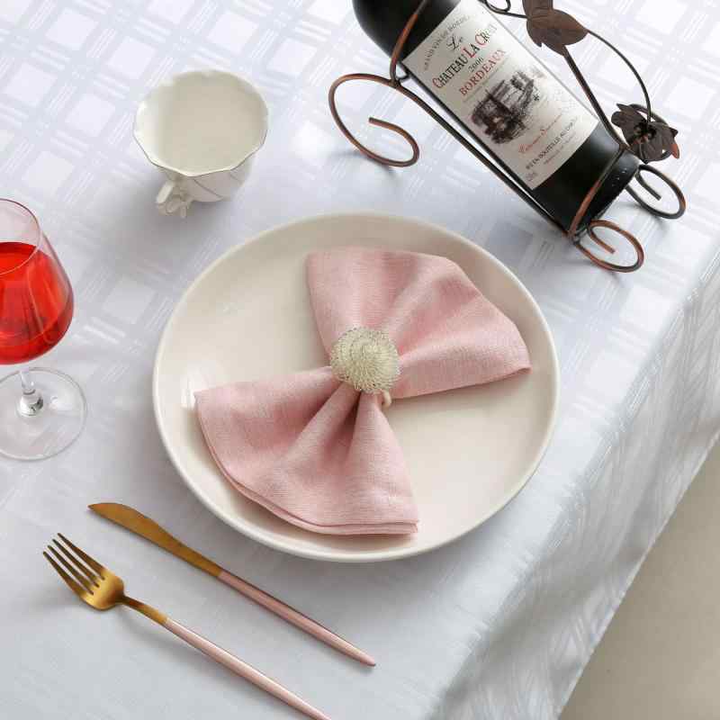 テーブルクロス 四角四面 ポリエステル製 昼食会つや消し パープル オレンジ色 サクラ色 ベージュ 杏色 黄色 ゴールド ぶどう酒赤いこと 青碧緑であること カーキ ジーンズ ペパーミント3