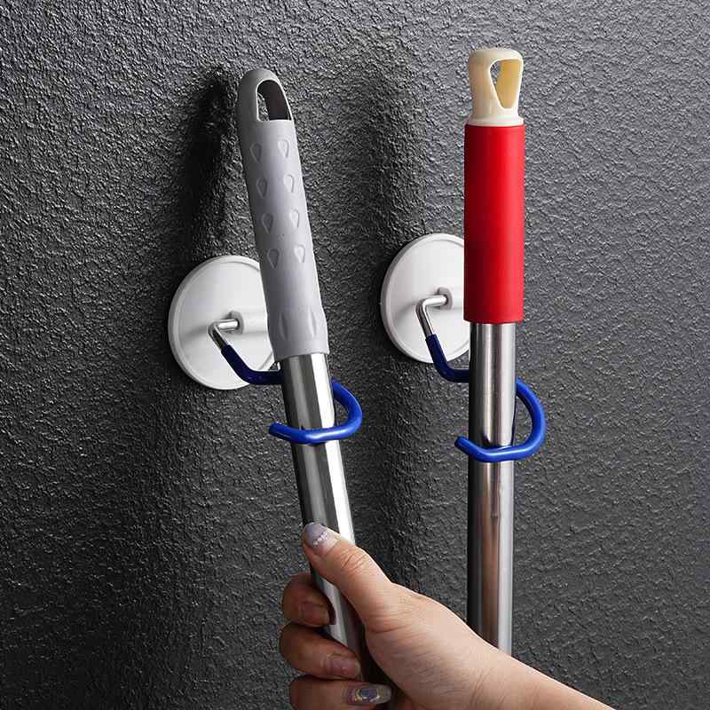 フック ステンレス 壁掛け ほうき モップ 収納 粘着 穴あけ不要 バスルーム キッチン 整理整頓 省スペース3
