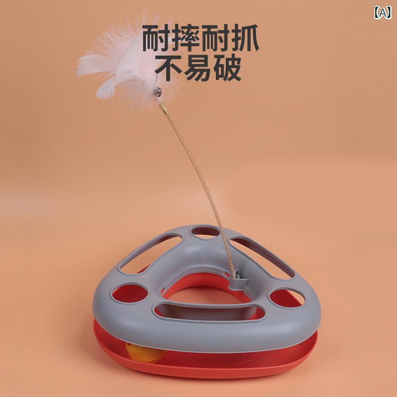 猫 おもちゃ 猫用トンネル 羽根 灰色 猫じゃらし ペット用品 ストレス解消 運動不足解消3