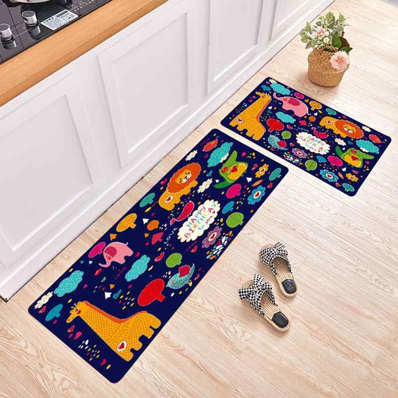 ラグ マット キッチン 2点セット ポリエステル混紡 滑り止め付き 40×60 40×100cm モダン 組み合わせ3