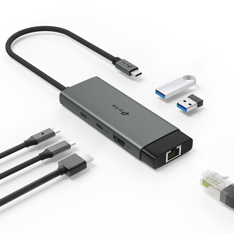 TP-Link USB Type-C 6ポート ハブ 4K@60Hz HDMI / 1Gbps イーサネットポート / 100W 高速宮殿/USB-C ポート x1 / USB-A ポート x2 プラグ＆プレイ Windows 11/10/8.1