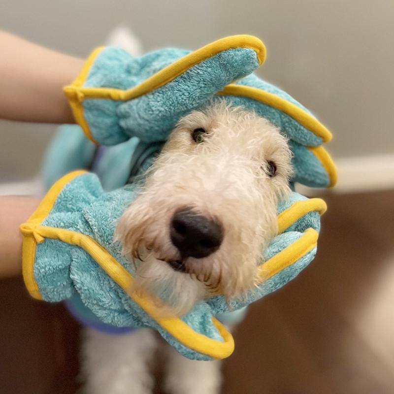 ペット用バスローブ 犬 猫 兼用 超吸収性 マイクロファイバー タオル ウェア パジャマ ブルーベリー オレンジ 手袋 ピンク 恐竜 グリーン かわいい INS風3