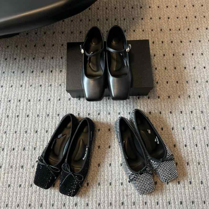 バレエシューズ レディース フラットシューズ レザー シルバー シルバー 水晶 ラインストーン 蝶結び ローヒール 歩きやすい 履きやすい 普段使い 通勤 春夏 秋冬