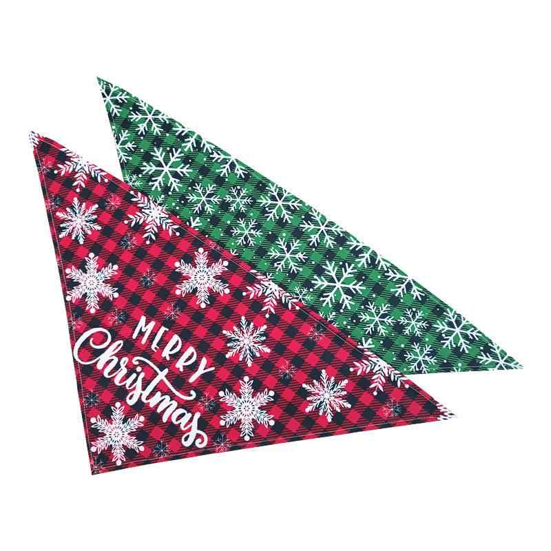 犬用 猫用 バンダナ スカーフ クリスマス 雪柄 ペット用品 ポリエステル製 カジュアル かわいい3｜YKsakai
