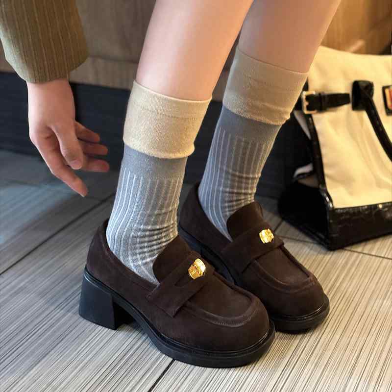 ローファー レディース 小さいサイズ 大きいサイズ 革 厚底 フラット ぺたんこ 通勤 かわいい 歩きやすい 痛くなりにくい 楽ちん 履きやすい 婦人靴 レザー ブラウン 茶色