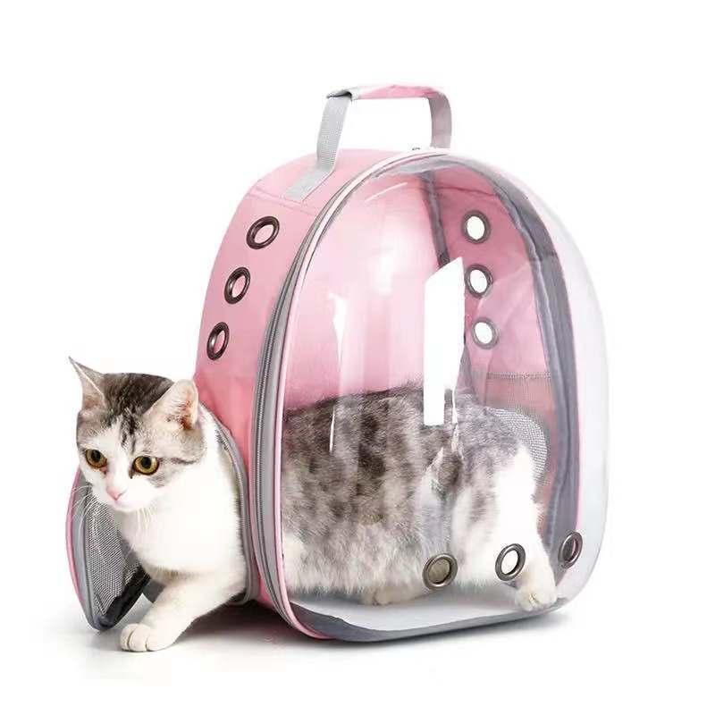 愛玩動物御徒面子 レディース メンズ 澄み切った 猫 小型犬用 キャリーバッグ 背嚢型 オックスフォード布製 12斤相応う 通気性 取りひろげる能力のある 横ずっぽう開けはなし(x40)