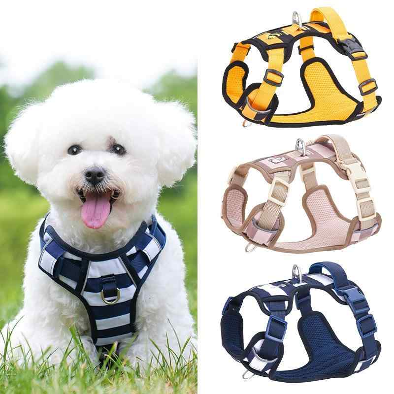 馬具 愛玩動物用胸当て 無条件反射材付き添い人 ポリエステル 小型犬 中型犬 抜けにくい 犬用 猫用 青 黄味がかった 赤銅色