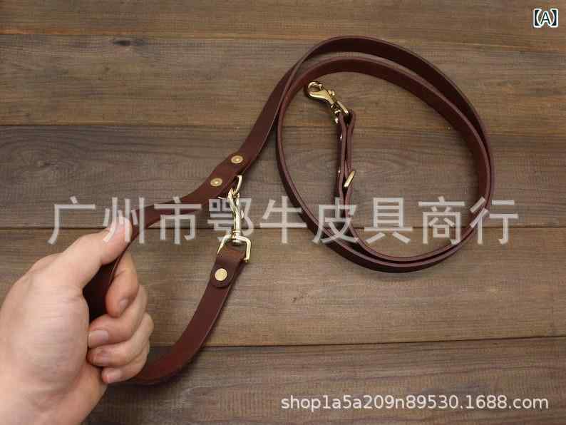 犬 リード 犬用 多機能 革 ラブラドール お散歩 チョコレート色 牛革(x50)