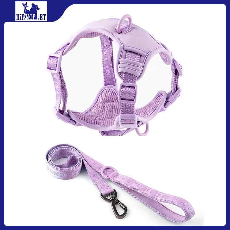 ハーネス レディース メンズ 犬用 胴輪 リード セット ペット用品 ベストタイプ 伸縮 散歩 小型犬 中型犬 ポリエステル パープル グリーン ブラック(x3)