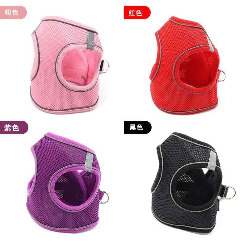 馬具 犬用 小型 中型 大型犬 胴輪 より良い メッシュ 無条件反射材 引っ張ること索条 ほっつき歩く用 赤 黒 紫 さくら色 偽装(x100)