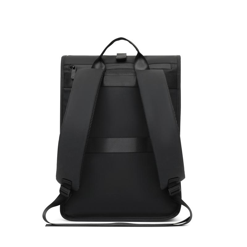 リュック メンズ 男性用 ビジネス 通勤 鞄 カバン 防水 PU レザー 大容量 軽量 サイドオープン 14インチ PC 収納3