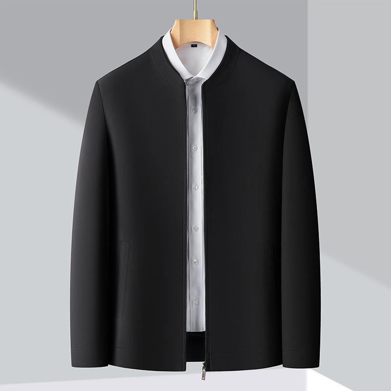 ジャケット 男性用 桑蚕? シルク アウター ビジネス カジュアル 中高年 紳士服 大きいサイズ 秋物 長袖 翻? 通気性 無地