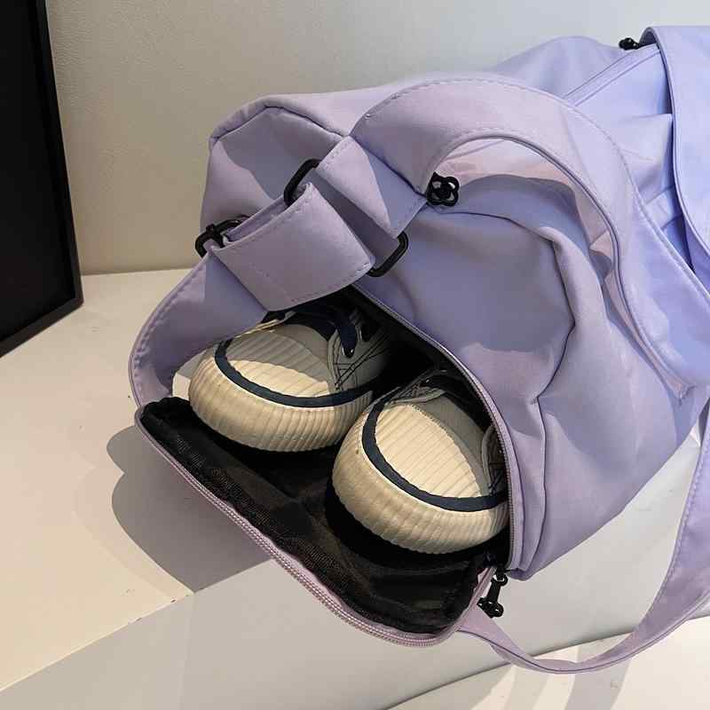 旅行バッグ レディース ジムバッグ 乾湿分離 スポーツ トレーニング ヨガ スイミング 短距離 出張 荷物バッグ 2way ナイロン 防水 撥水 パープル グレー ブラウン グリーン ブラック 無地 シンプル3