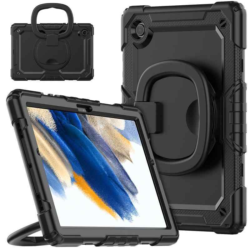 タブレットケース スタンド機能付き Samsung TAB A8 105 X200 X205 耐衝撃 落下防止 PC TPU 全面保護 多機能 ブラック レッド ブルー ビジネス 携帯便利3
