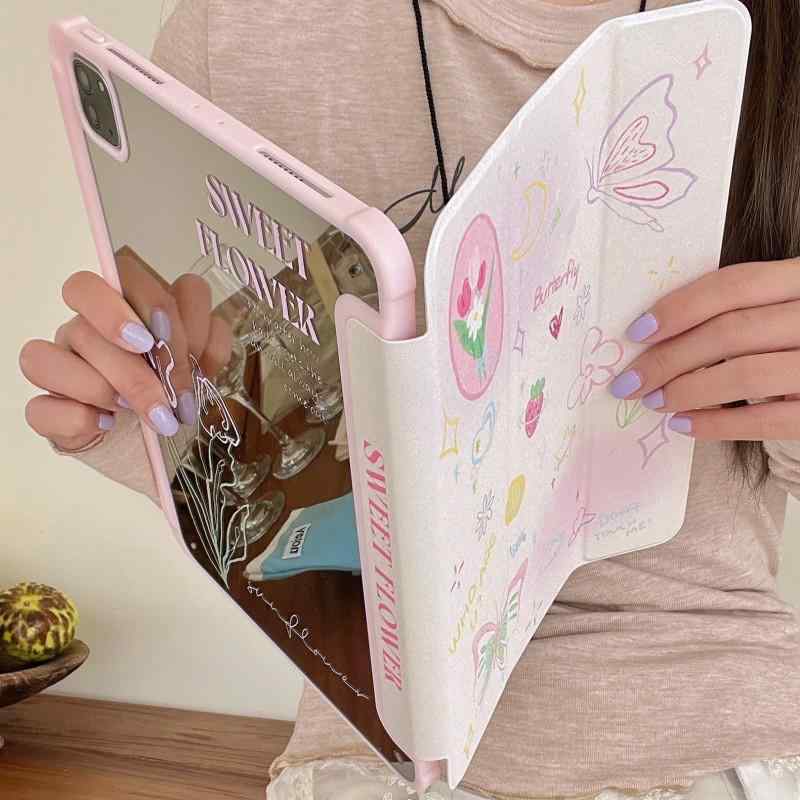 iPadケース iPad Mini 鏡面仕上げ 83インチ TPU 97インチ 102インチ 105インチ 109インチ 11インチ 129インチ 三つ折り スタンド かわいい 年モデル