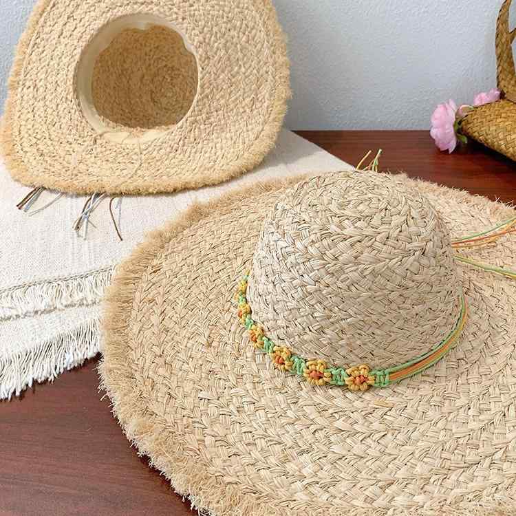 麦わら帽子 レディース 春夏 ビーチ 海 大つば UVカット 紫外線対策 日よけ おしゃれ かわいい ベージュ イエロー 旅行 リゾート3