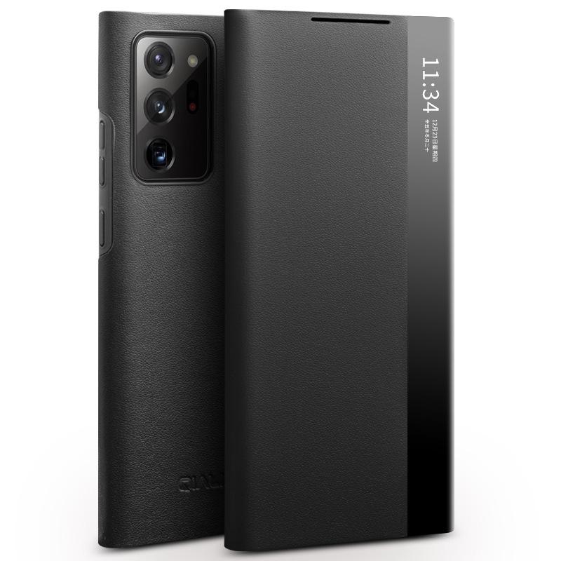 スマホケース Samsung Note20 Ultra 5G レザー 手帳型 スマート スリープ 衝撃吸収 保護カバー 男性用 女性用 ビジネス シンプル ブラック ブラウン|YKsakai