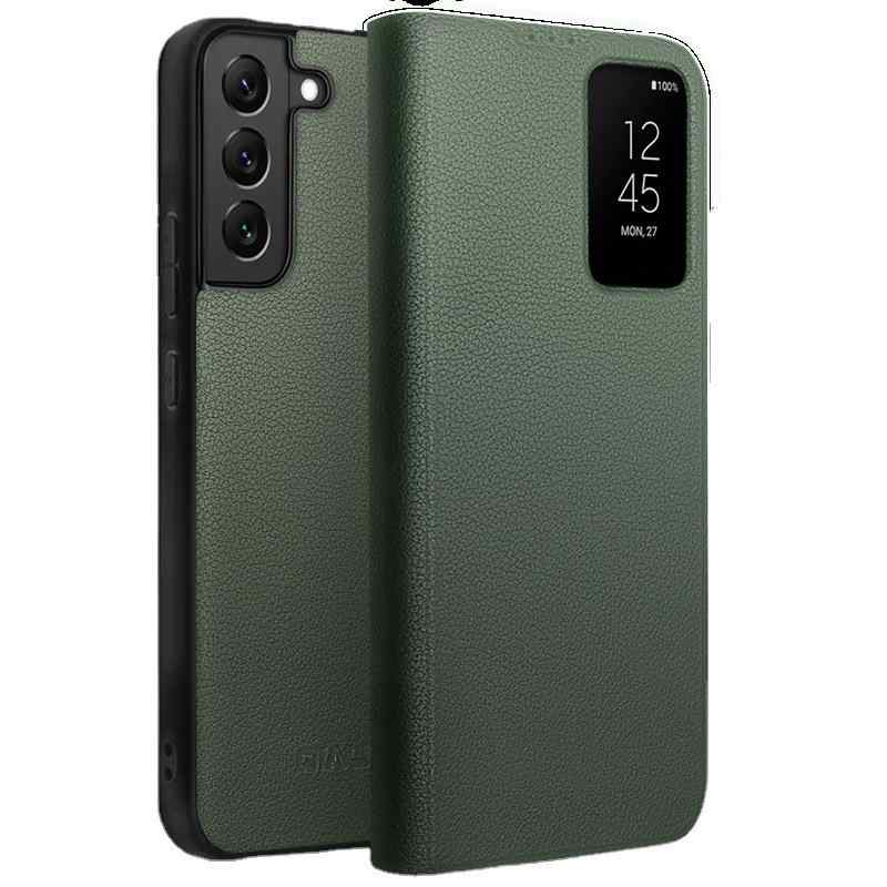 スマホケース Samsung S22 Ultra Plus 革 かっこ良い車窓 フリップ 取りまかなう 静止状態役立つこと 商行為 成人男性用 持ちはこび容れもの 黒いこと 天の原青碧