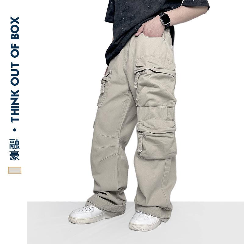 パンツ メンズ 男性用 ワークパンツ ズボン カーゴパンツ ワイドパンツ ストレートパンツ ミリタリーパンツ ゆったり 大きいサイズ 無地 コットン 綿 カジュアルパンツ ボトムス3