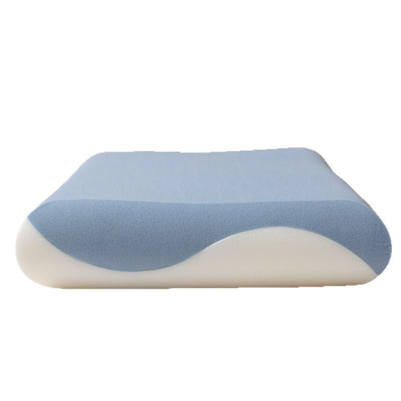 枕 寝具 枕カバー付き 快眠枕 安眠枕 ストレートネック 枕 本体 低反発枕 中反発枕 高反発枕 サポート枕 頚椎安定 通気性 圧力分散 仰向け 横向き 寝返り 70 × 42cm ブルー ホワイト