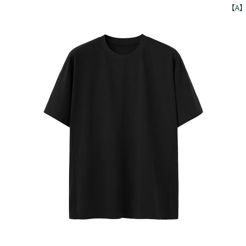 Tシャツ メンズ 男性用 ストリート 3D 超音波 速乾性 半袖 ポリエステル 無地 ラウンドネック 春夏 秋冬 黒 ブラック グレー オレンジ グリーン パープル UVカット 紫外線対策