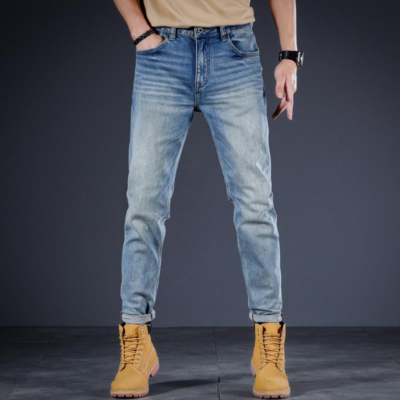 デニム メンズ デニムパンツ ジーンズ ジーパン Gパン ストレート ルーズ ゆったり 伸縮性 ストレッチ 小さいサイズ 大きいサイズ 水洗い ダメージ ウォッシュド加工 ヴィンテージ加工 USED加工