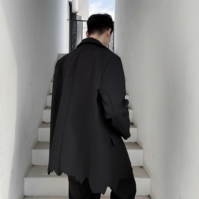ジャケット メンズ 男性用 春物 西服 ピーコート風 アウター スマート カジュアル ゆったり ブラック 綿 6,112円