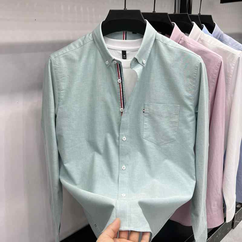 シャツ 男性用 綿 長袖 40代 50代 60代 ビジネス カジュアル 紳士服 トップス 胸ポケット付き 通気性 耐摩耗性 春秋 白色 グレー ブルー グリーン ピンク系 M L XL 2L 3L 4L 4,691円