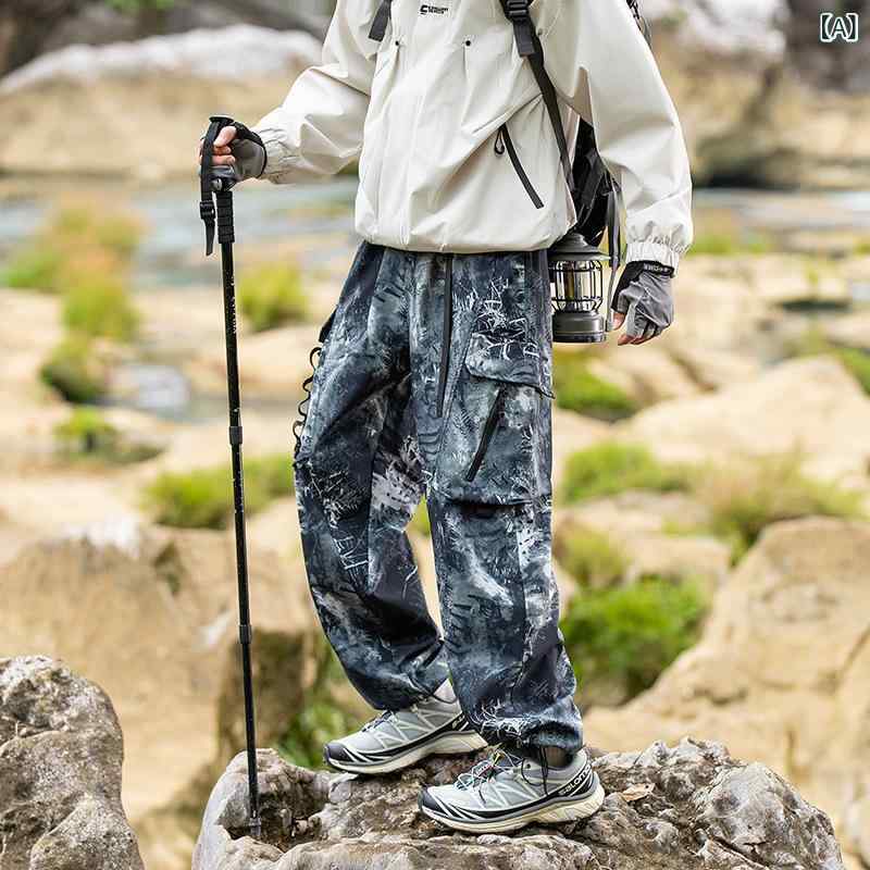 パンツ メンズ 男性用 アウトドア 運動 防水 速乾 ストレート ワークパンツ ロングパンツ 春秋 迷彩 黒 グレー3 6,088円