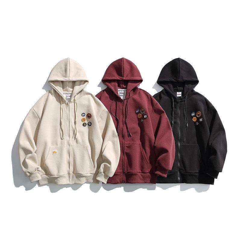 パーカー 男性用 スウェット 春物 コットン 無地 プルオーバー フード付き リブ カジュアル スタイル 黒 赤 ベージュ