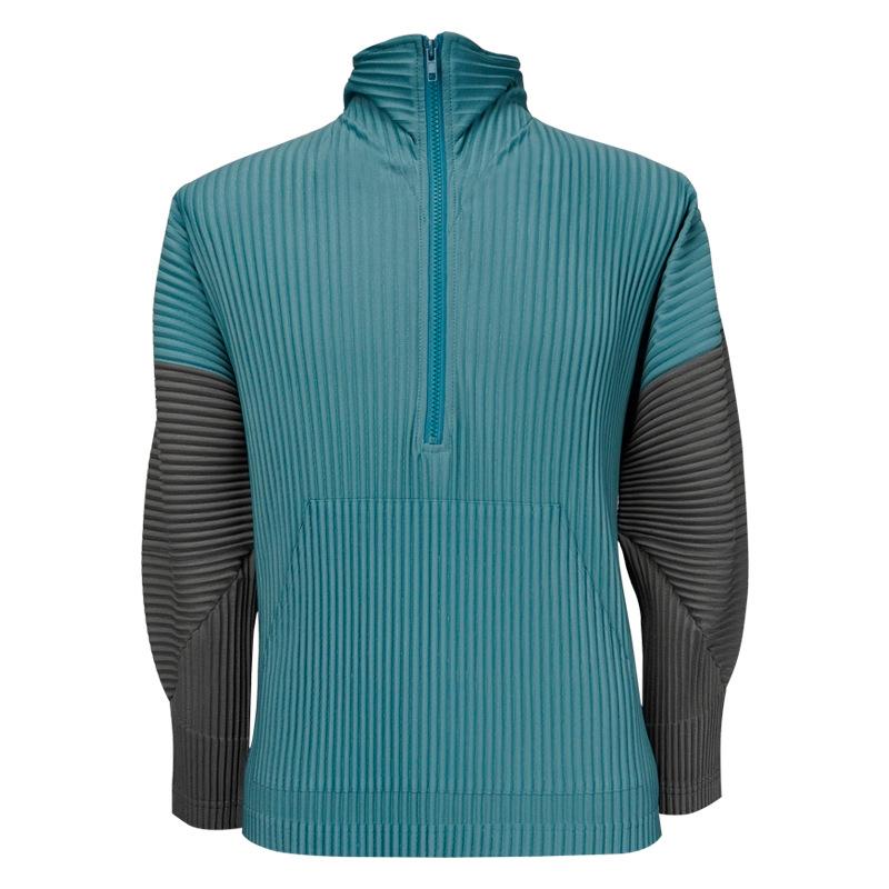メンズ スウェット セットアップ プリーツ トップス ルーズ 長袖 Tシャツ 男性用 春物 秋物 普段使い 部屋着 リラックスウェア 聚???