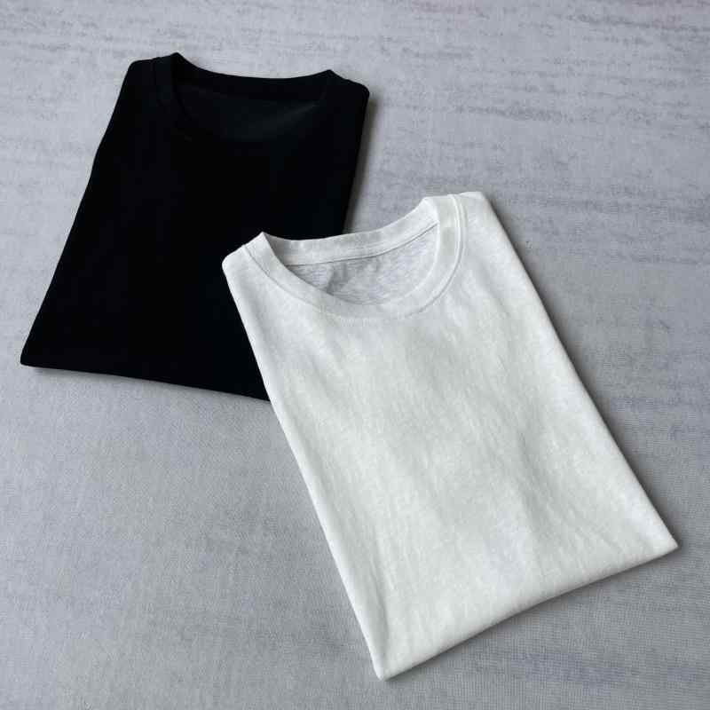 Tシャツ レディース 麻 リネン混紡 半袖 丸首 薄手 通気性 ゆったり 普段使い 通勤 ブラック ホワイト3