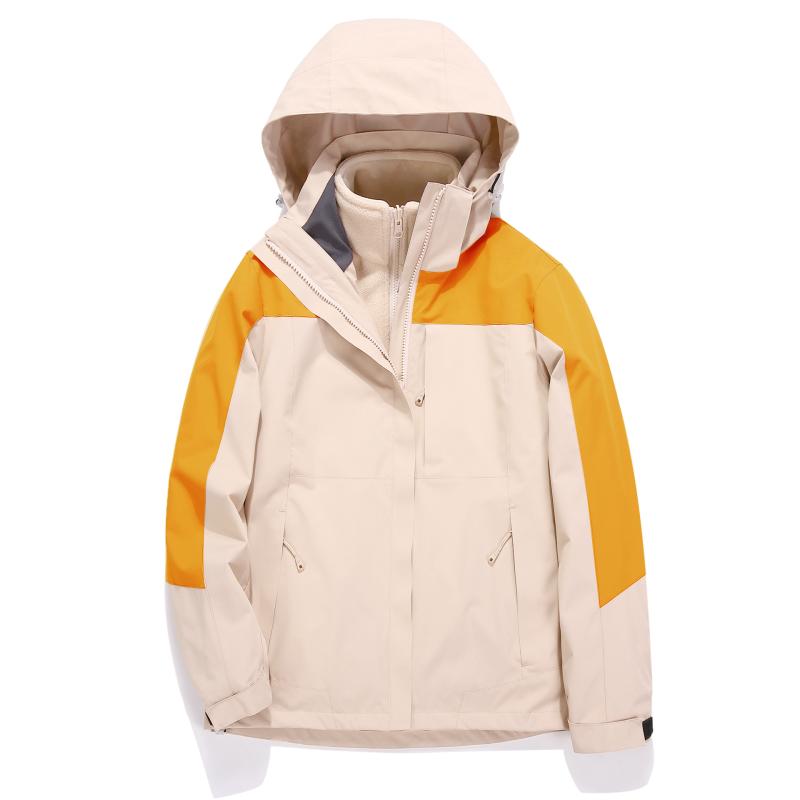 マウンテンパーカー カップル 釣り用ウェア 防水 登山ウェア 取り外し可能 2点セット 防風 耐摩耗性 ポリエステル 春秋冬 黒 白 赤 グレー 紺 黄 アイボリー ピンク XS S M L XL XXL XXXL 4XL