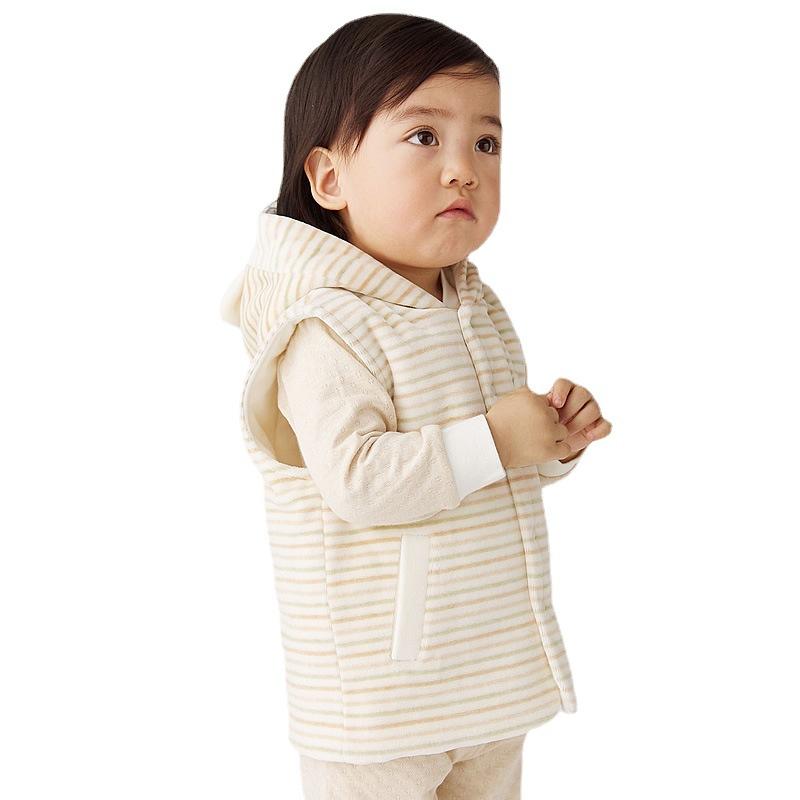 ベビー服 ベスト 秋冬 厚手 防寒 アウター 赤ちゃん ベルベット 中綿 フード付き 袖なしジャケット かわいい3｜YKsakai