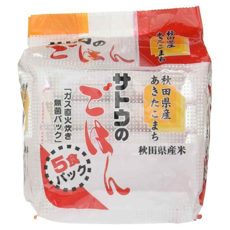 サトウのごはん 秋田県産あきたこまち 200g 5食容器に並べる×8個