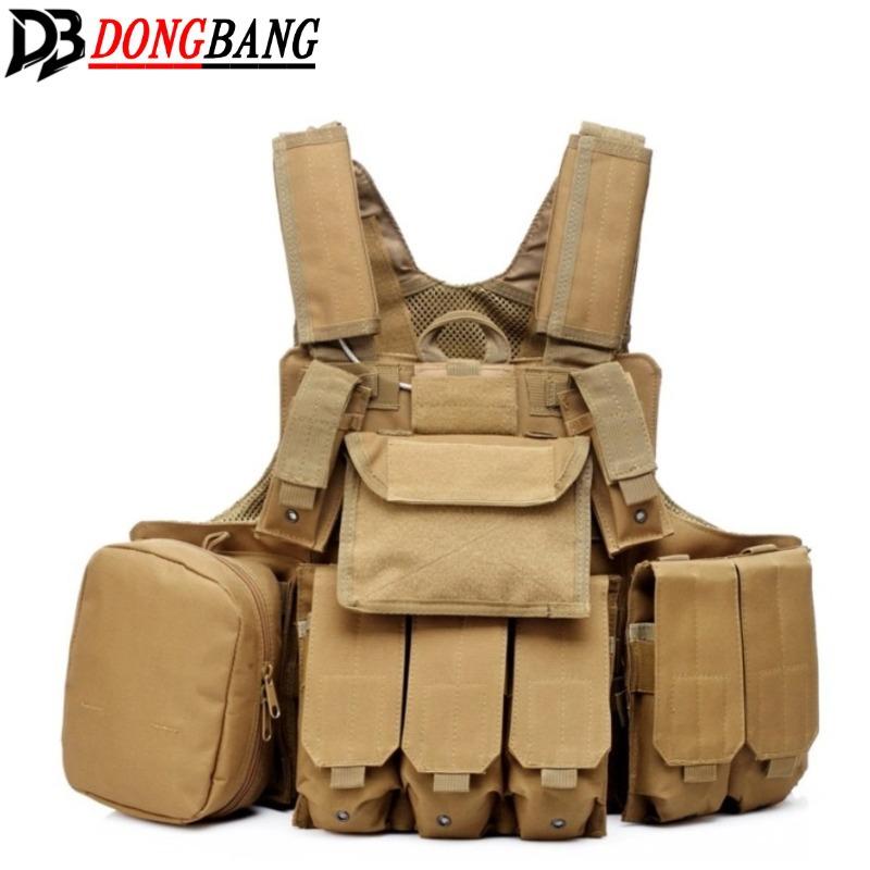 メンズ ミリタリーベスト サバゲー MOLLE カーキ 速乾 多機能 ベスト 8点セット 900D ポリエステル 射撃 狩猟 登山3|YKsakai